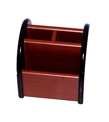 Wooden Pen Stand Cum Mobile & Visiting Card Holder Carved Handicraft Gift Item
