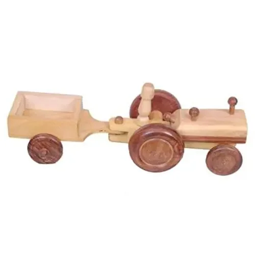 Wooden Toy Tractor with Trolly Home Dacor