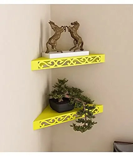 Wooden Wall Shelf/Wall Bracket/Wall Rack/Wall Shelves/Wall Decor Pack of 2 Size – Wood Wall Home Decorative Corner Shelf Rack for Living Room