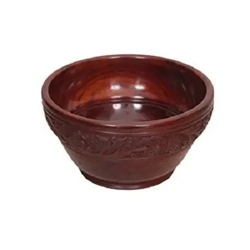 Wooden with Handcarving Kitchen Ware Bowl Size (LxBxH-6x6x3) Inch