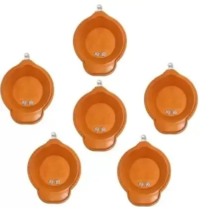 WORLD7® Water Sensor Eco-Friendly Led Diyas Candle E-Diya, Warm Orange Ambient Lights, Battery Operated Led Candles for Home Decor, Festivals Decoration Diwali Lights (12 Diya)