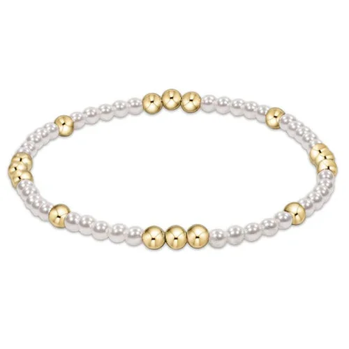 worthy pattern 3mm bead bracelet – pearl