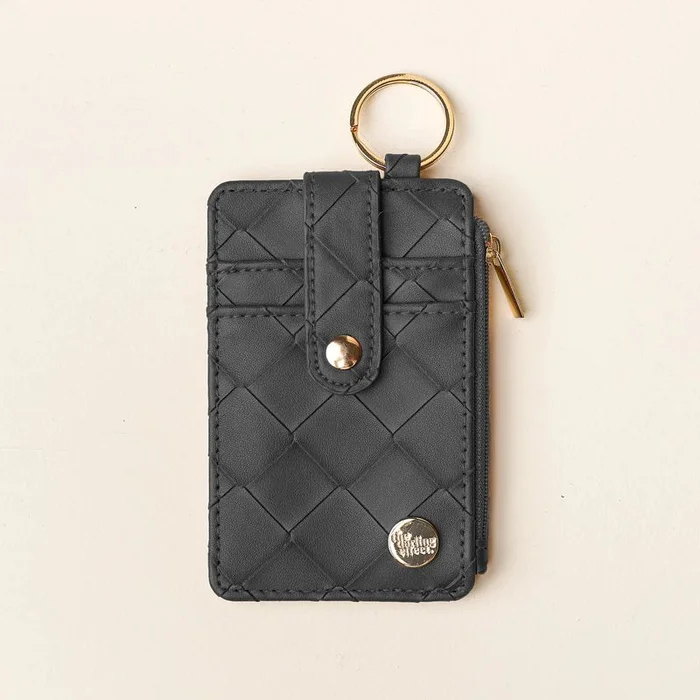 Woven Keychain Wallet Black