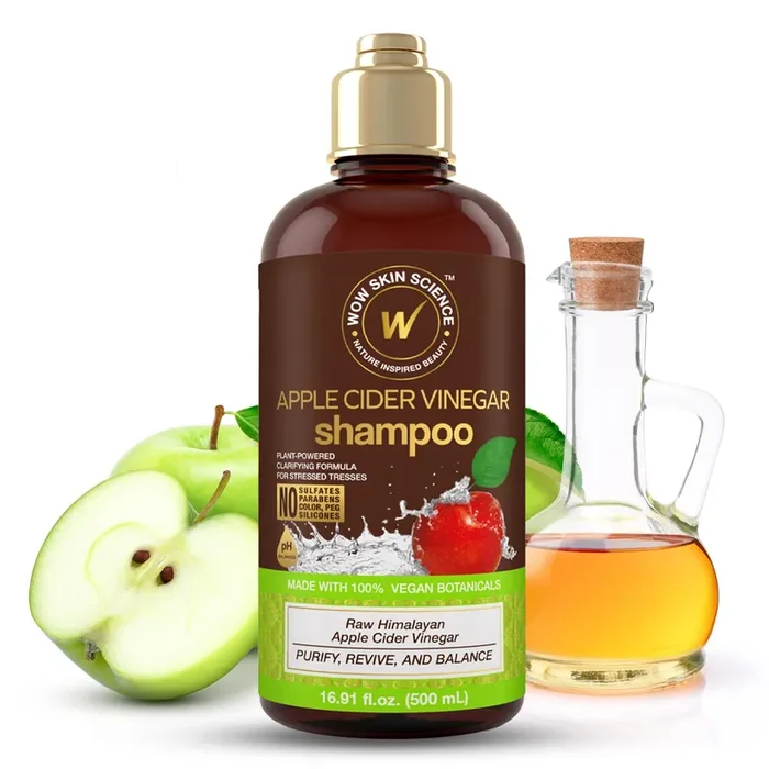 Wow Apple Cider Vinegar Shampoo – Reduce Dandruff, Frizz, Flakes, Less Oily Clog – Antimicrobial For Dry And Oily Hair Care – Nourish Hair And Scalp To Boost Gloss, Shine, Soft Glow – 500 Ml