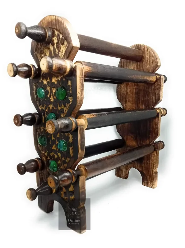 WROUGHT IRON CRAFTS Decorative Wooden Bangle Stand/Organizer/Gift Item