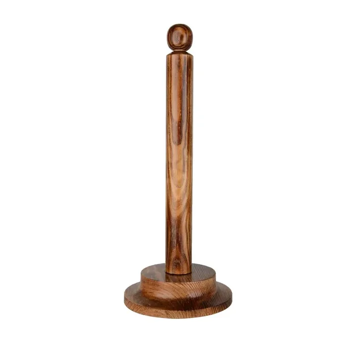 WROUGHT IRON CRAFTS Mango Wood Paper Towel Holder for Kitchen (Brown)