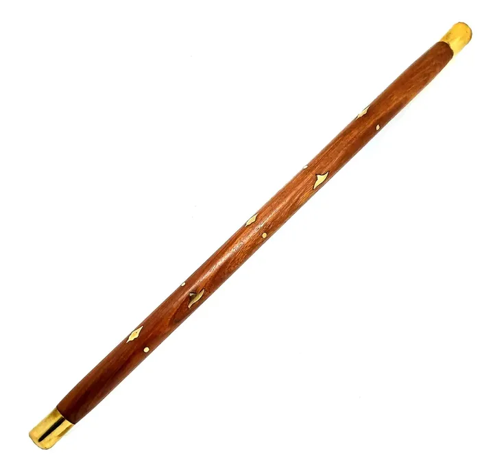WROUGHT IRON CRAFTS Wooden Hand Carved Jogging Stick (22 Inches)