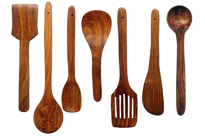 WROUGHT IRON CRAFTS Wooden Serving Spoon kit Kitchen Tools – Set of 7 Spoon (Rosewood)