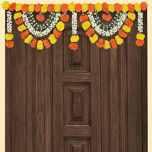 YFXOHAR Torans For Entrance Door Artificial Marigold Flower Toran For Door Garlands Hanging Entrance Home Decoration Bandarwal Traditional Diwali Handmade, 91 Centimeters