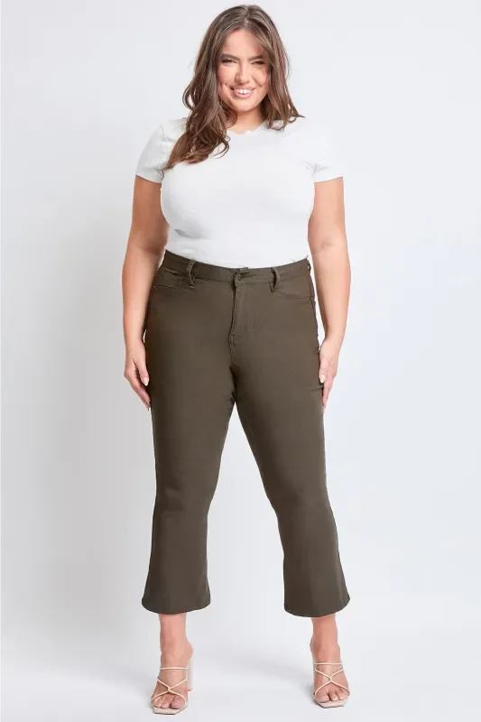 YMI Plus Size Hyper Stretch Cropped Flare