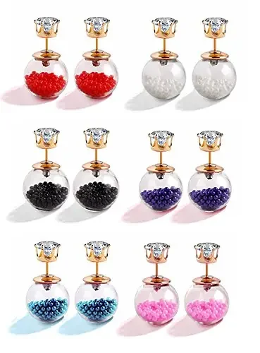 Youbella L‘Amore Collection Crystal Gold Plated Multi Colour Combo Of Two Sided Earrings For Girls And Women