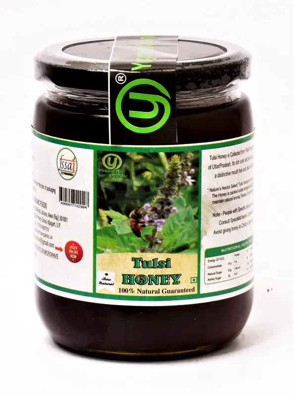 Yugmantra Organic Foods -100 % Pure Raw Natural Unprocessed Unheated ! Immunity Booster Tulsi Holy Basil Honey 650 GMS