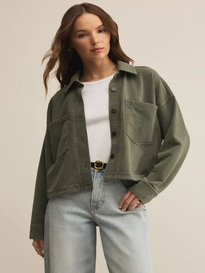 Z Supply All Day Cropped Knit Jacket – Hunter Green