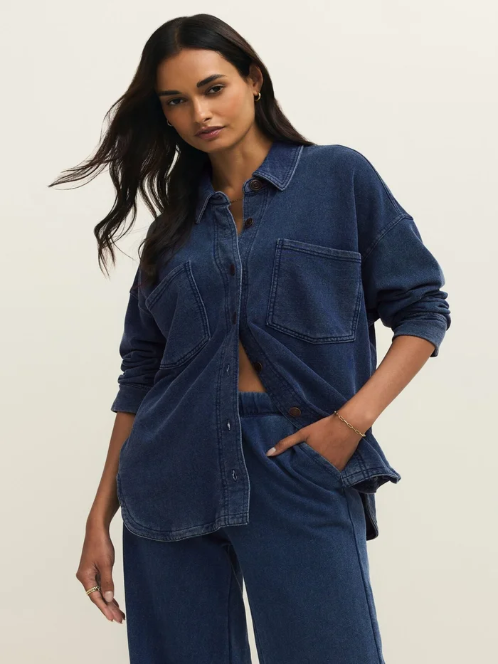 Z supply All Day Knit Denim Jacket – Indigo