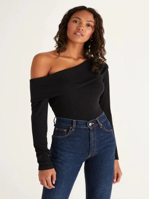 Z Supply Elena Off The Shoulder Top – Black
