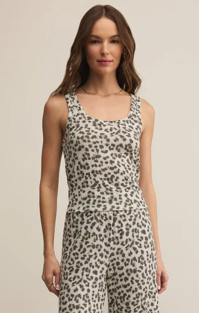 Z Supply Luxe Leopard Tank in Champagne