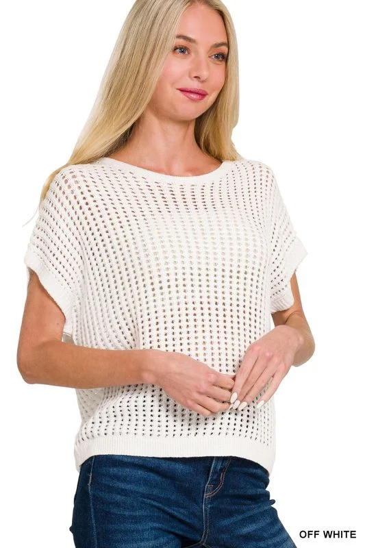 Zenana Crochet Knit Sweater