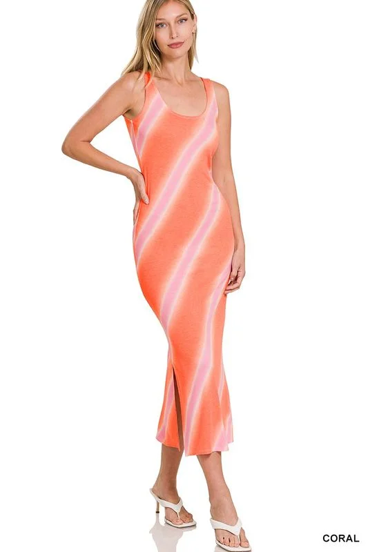 Zenana Diagonal Midi Dress