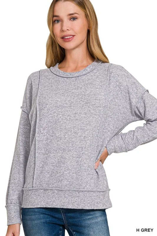 Zenana Hacci Drop Shoulder Sweater