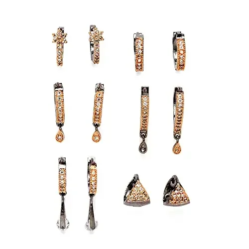 ZENEME Earring Golden ColorEarrings Combo Of 8 Pairs Jewellery For Women & Girls